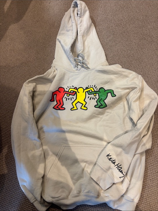 Tops - Keith Haring woman’s  tan  Graphic Hoodie Sweatshirt